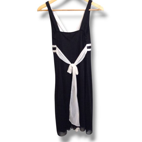 Vintage Ruby Rox Chiffon Dress-Small-Y2K-Lined-Colorblock-Empire Waist-Party - Picture 5 of 9